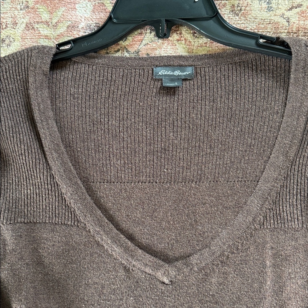 Eddie Bauer Brown Knit Sweater Top - Picture 3 of 3